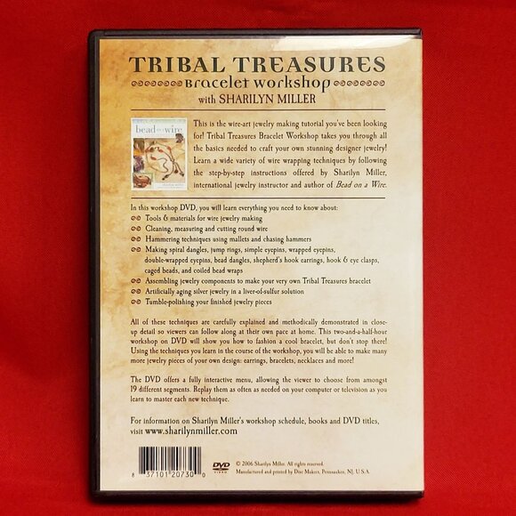 Tribal Treasures Bracelet Workshop Sharilyn Miller Instructional DVD 2006 - Picture 2 of 8